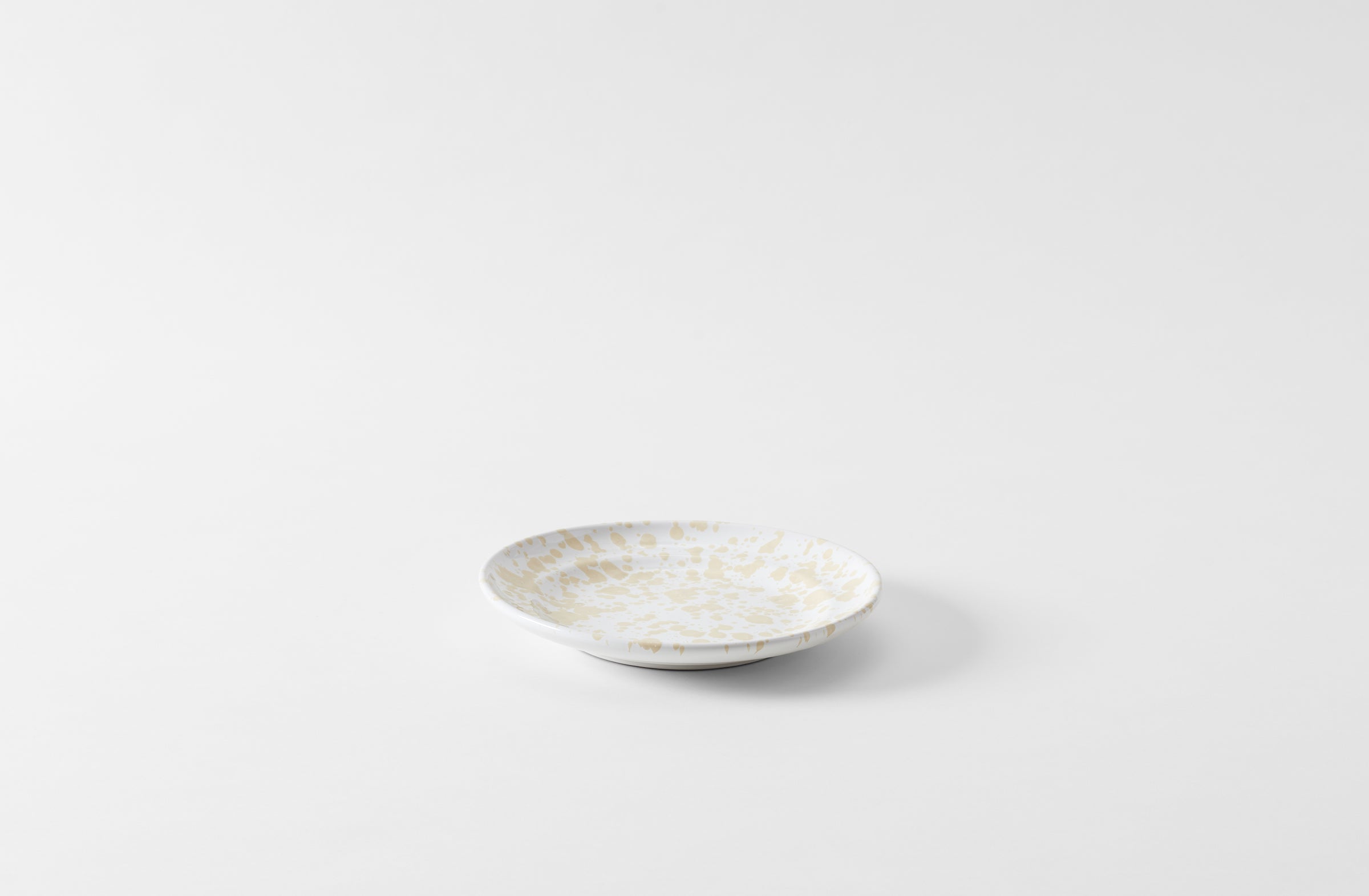 Cream on White Splatterware Salad Plate