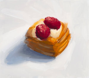 Carrie Mae Smith small pastry with raspberries and pastry cream.