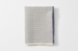 Blue diamond weave tablecloth folded