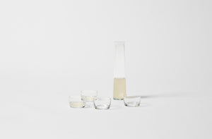 Deborah Ehrlich simple crystal sake set.