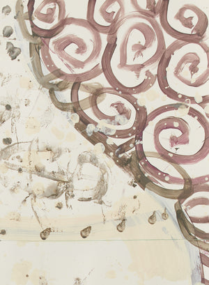 Gary komarin black bordeaux and white vessel enamel on paper painting detail