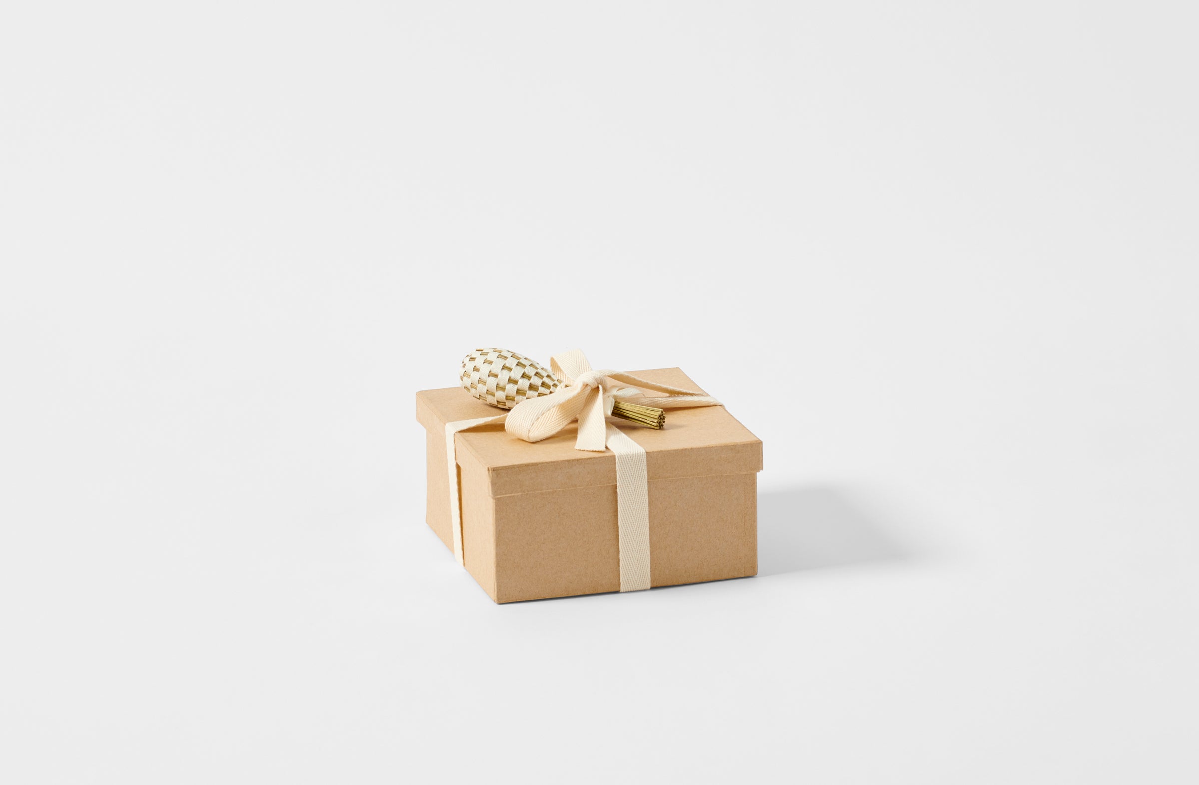 Petite lavender wand in linen on gift box
