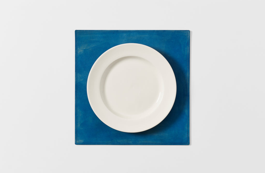 Peter speliopoulos denim painted leather placemat