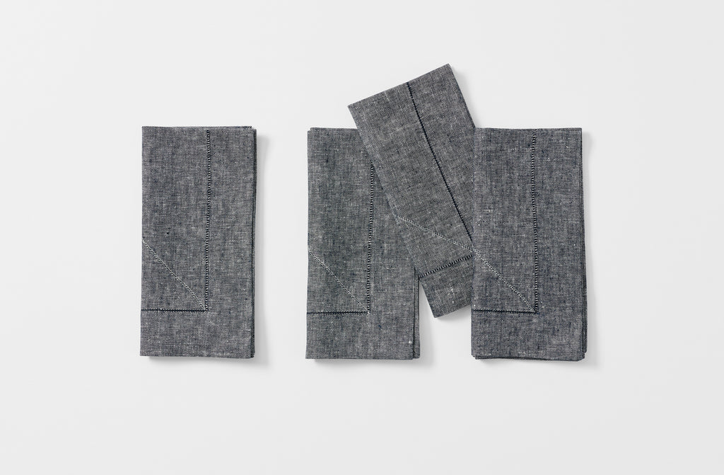 Peter Speliopoulos navy chambray linen napkin