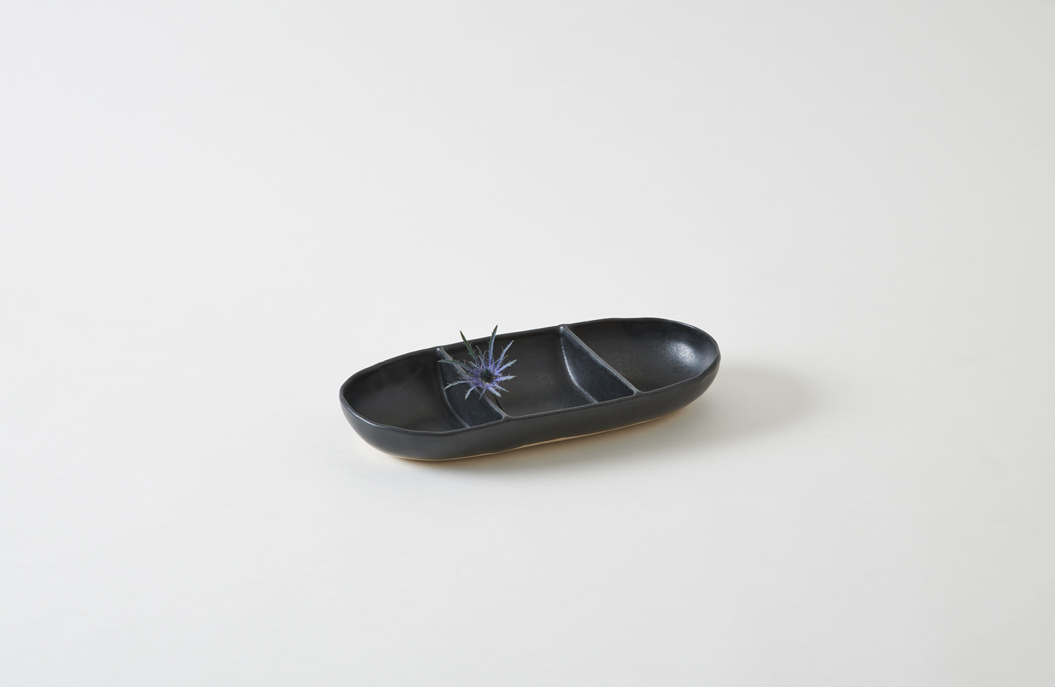 Christiane Perrochon Black Small Oval Dish with Three Spaces