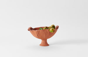 Frances Palmer Terracotta Curly Pedestal Bowl