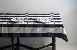 Black and White Buffalo Check Tablecloth