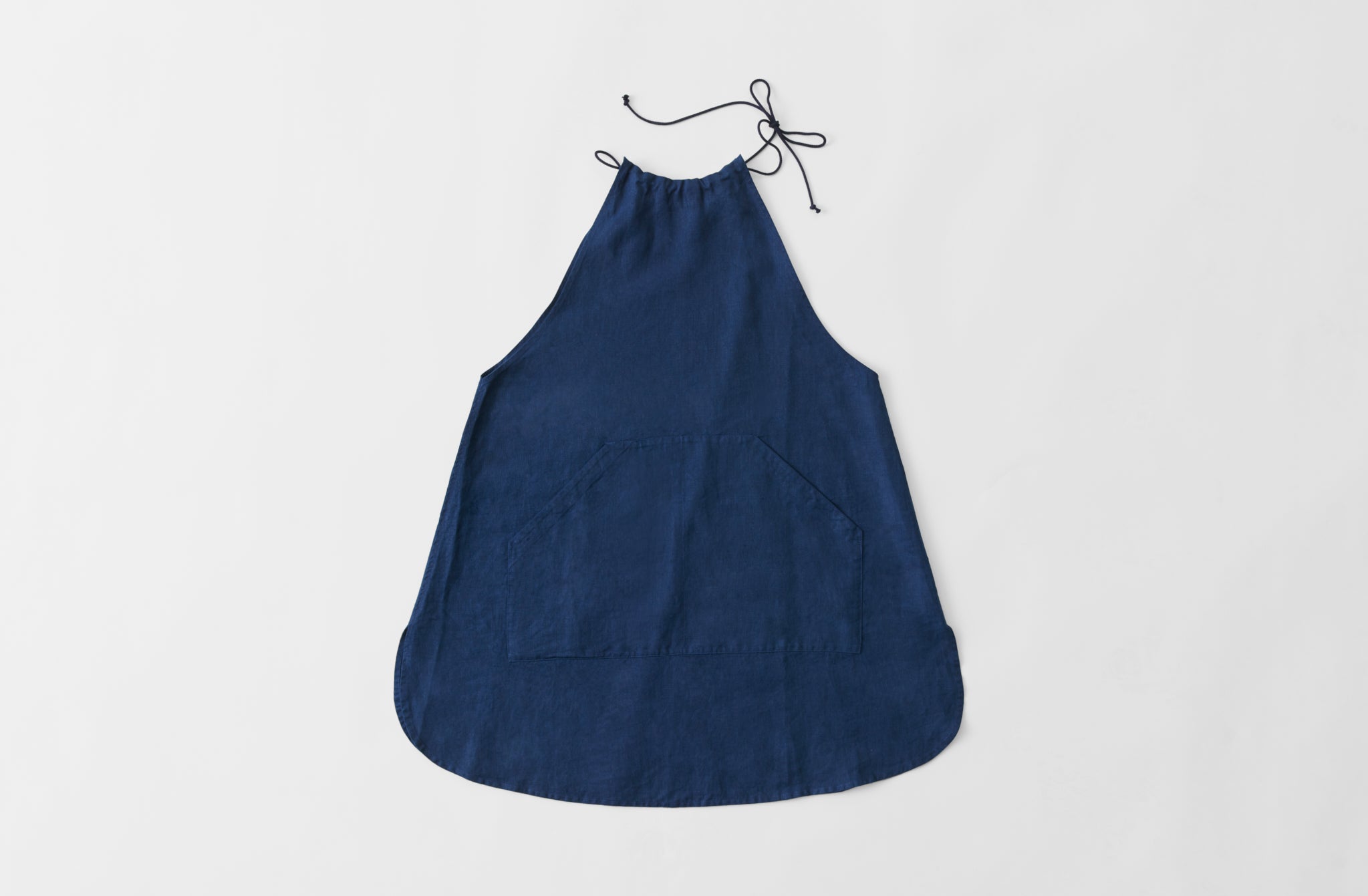 Boxwood Linen Indigo Work Halter Apron