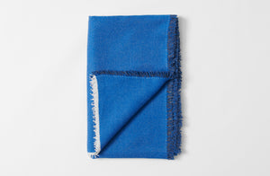 Charcoal and Cobalt Cashmere Throw Blanket