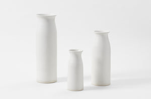 Default::Three sizes of Christiane Perrochon white bottle vases