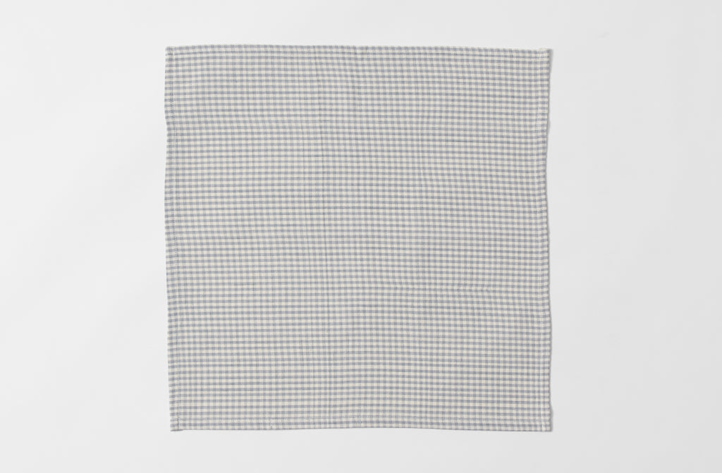 Grey and White Gingham Napkin