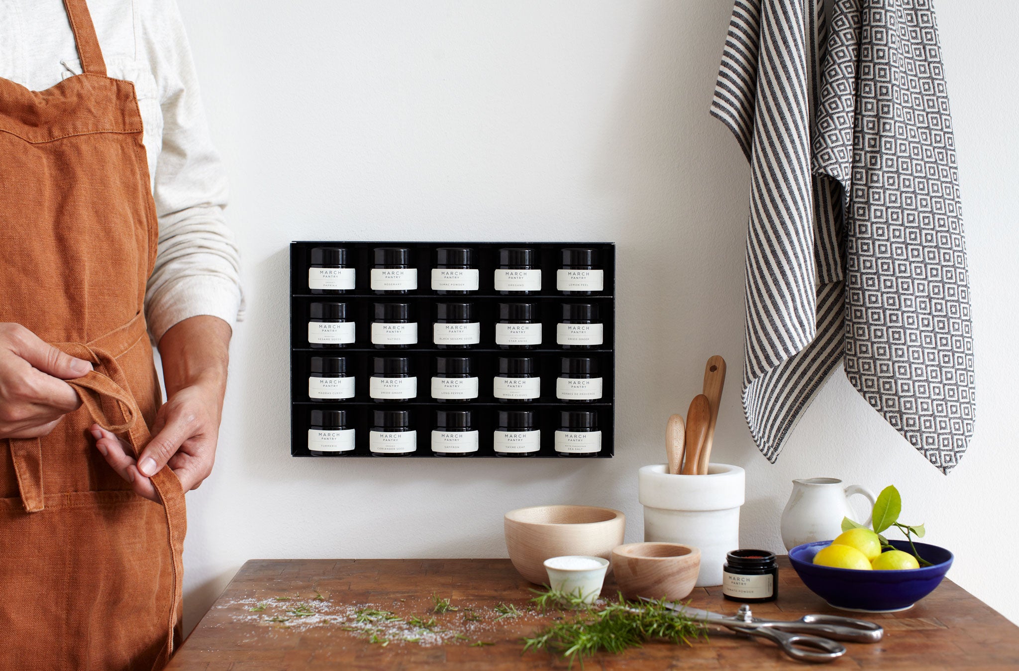 MARCH Pantry Black Steel Spice Rack