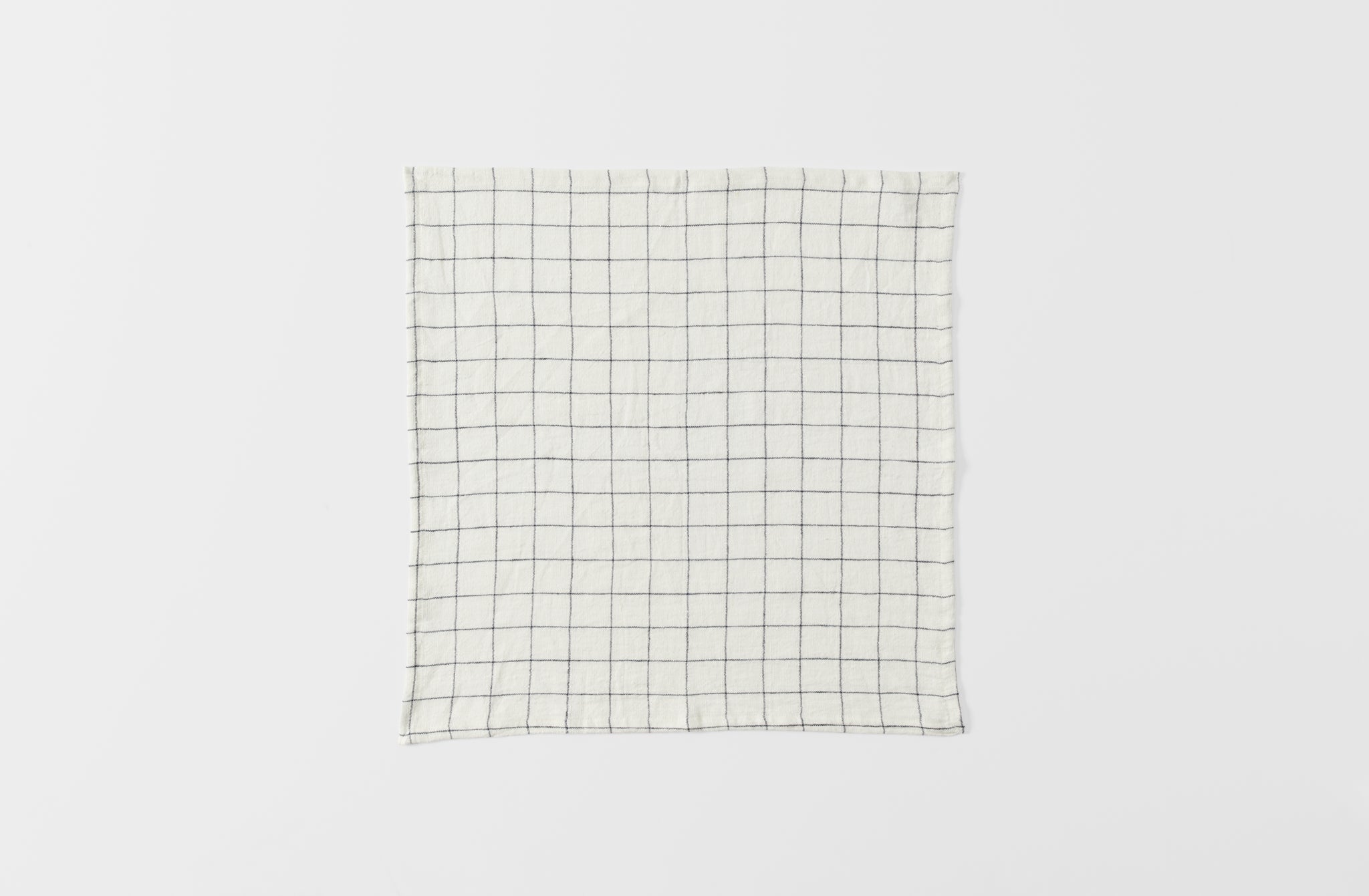 Stone Washed Linen Navy Windowpane Napkin