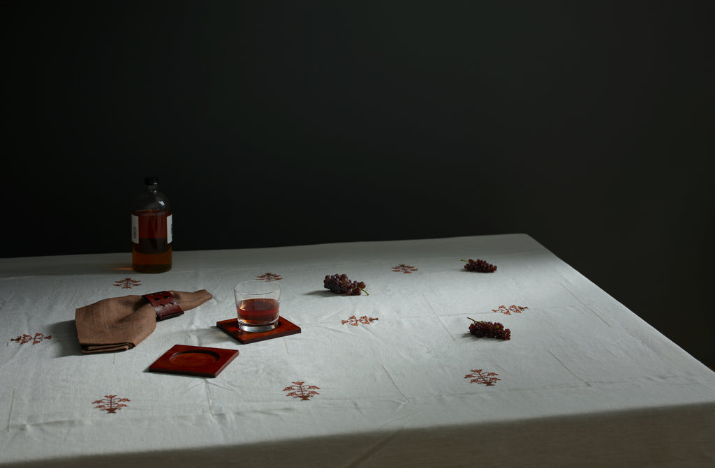Peter Speliopoulous Chestnut Linen Hemstitch Napkin