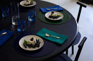 Peter Speliopoulos Malachite Round Leather Placemat