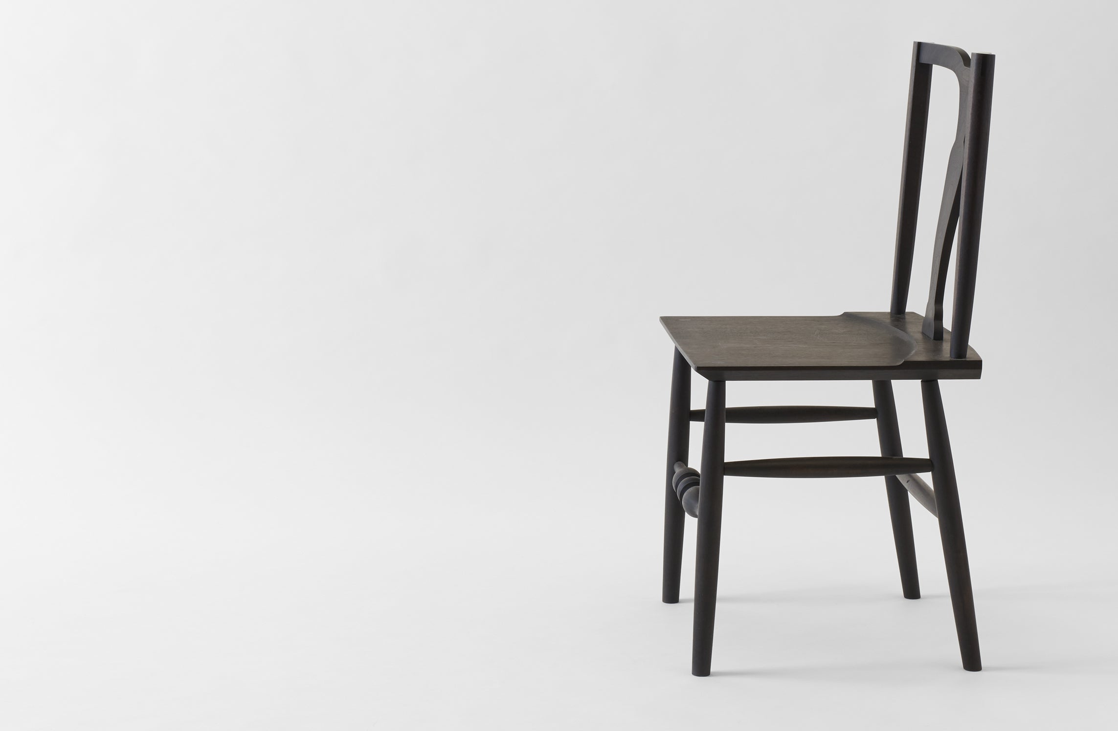 Sawkille Co. Ebonized Black Walnut Fiddleback Chair MARCH