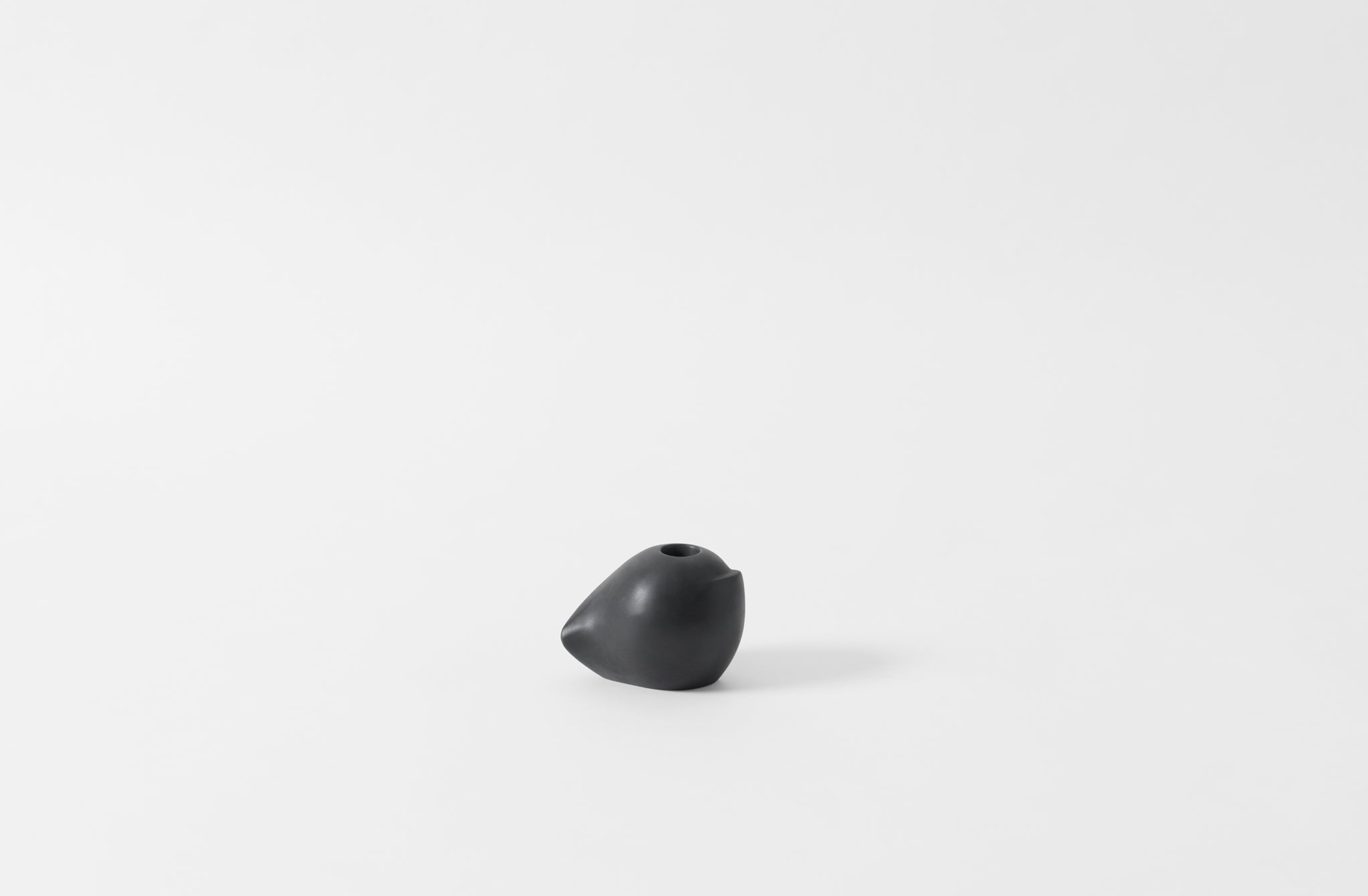 carol leskanic black gesso short sculptural candlestick