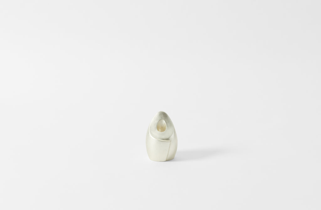 carol leskanic white gold tall sculptural candlestick