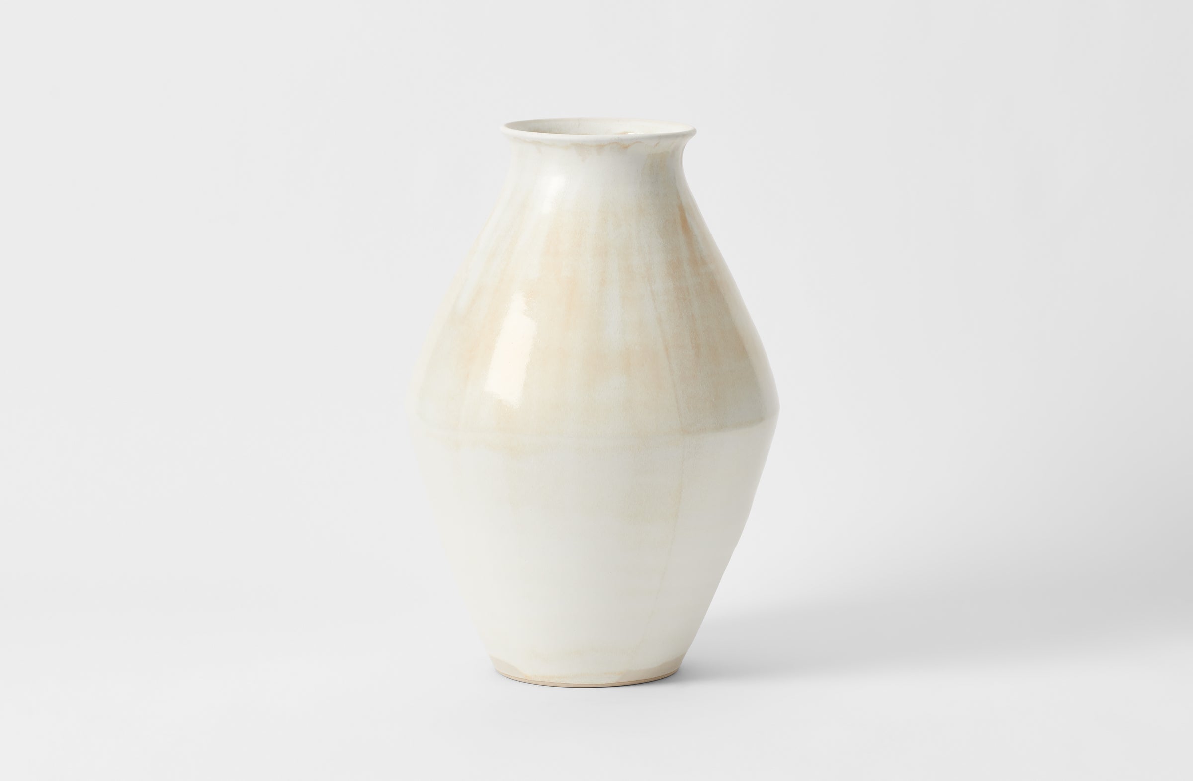 Stoneware bud vase ~ White on Natural – Kim Wallace Ceramics