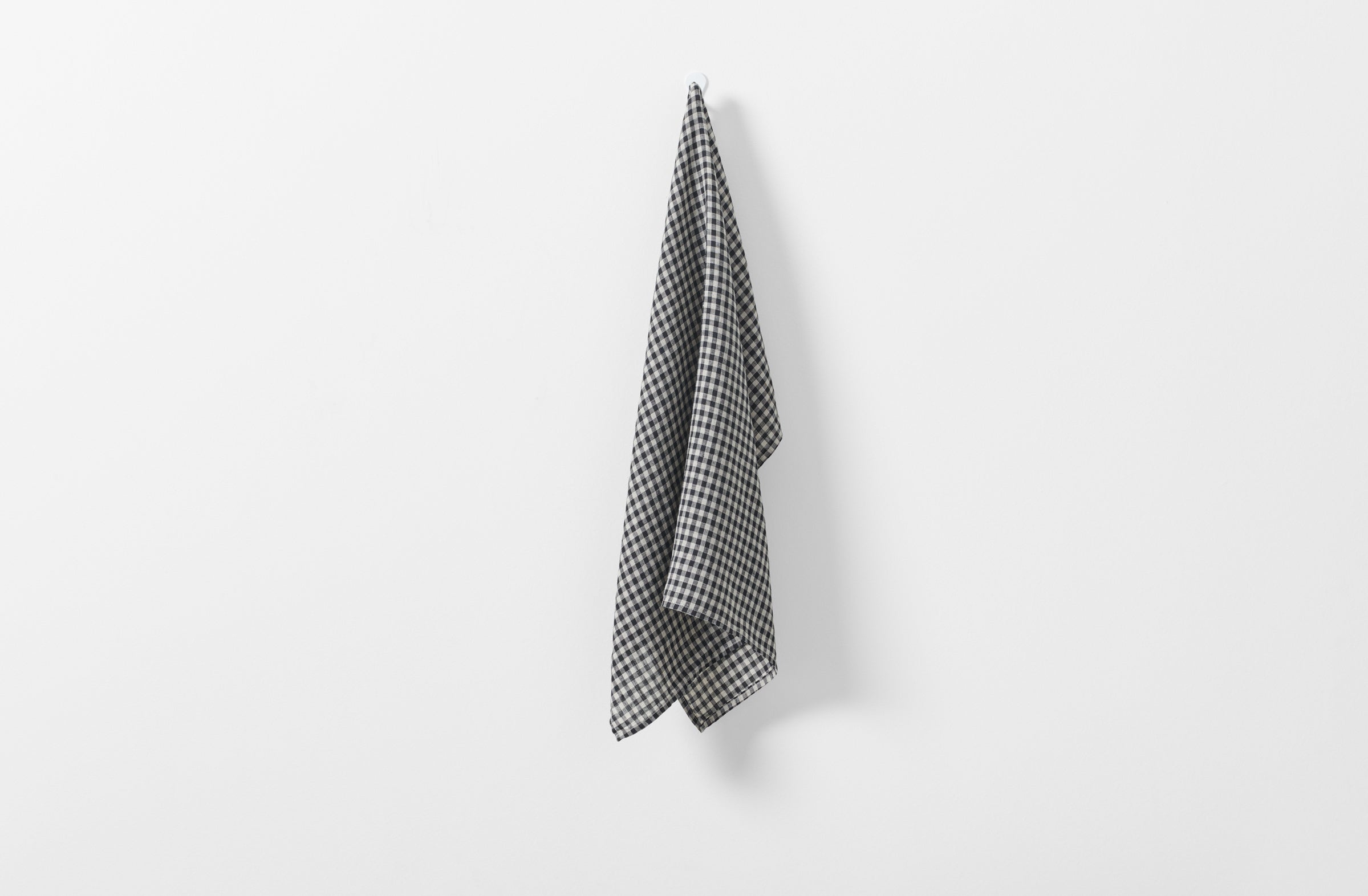 Linen Kitchen Towel - Black Checkered - Olive + Rose