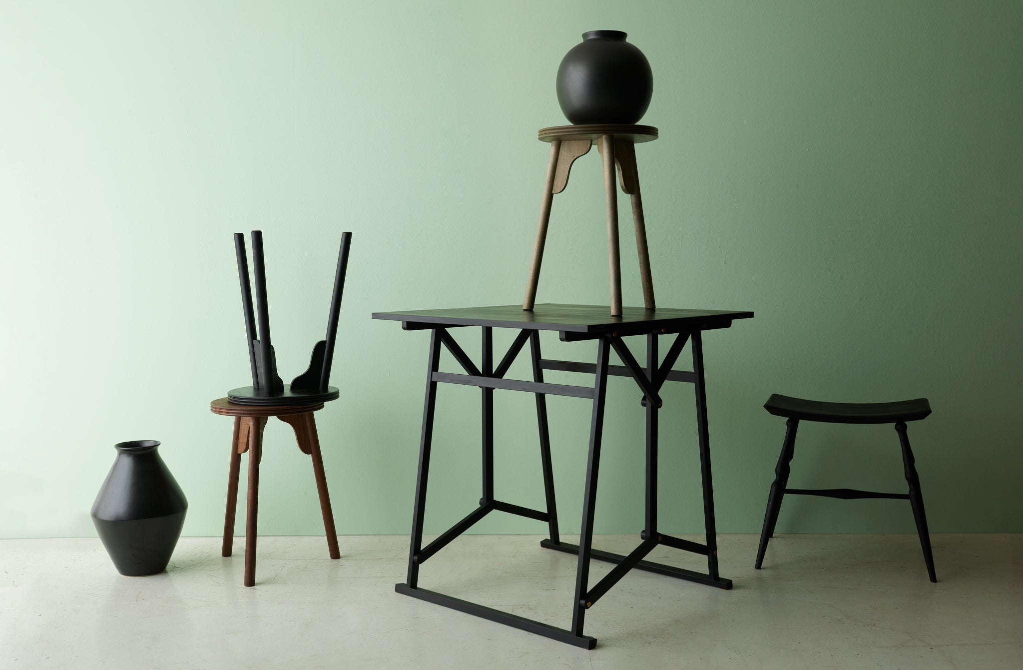 Ifuji Grey Maple Three Leg Stool