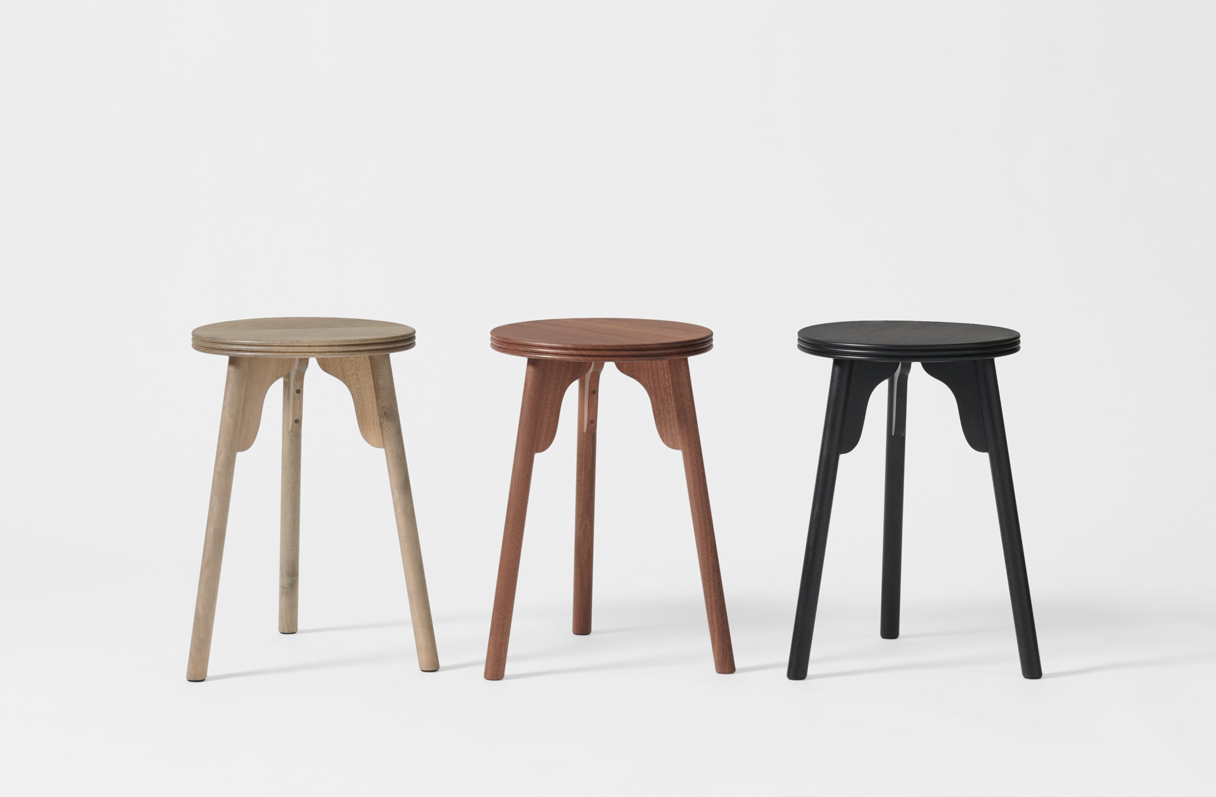 Ifuji Walnut Three Leg Stool