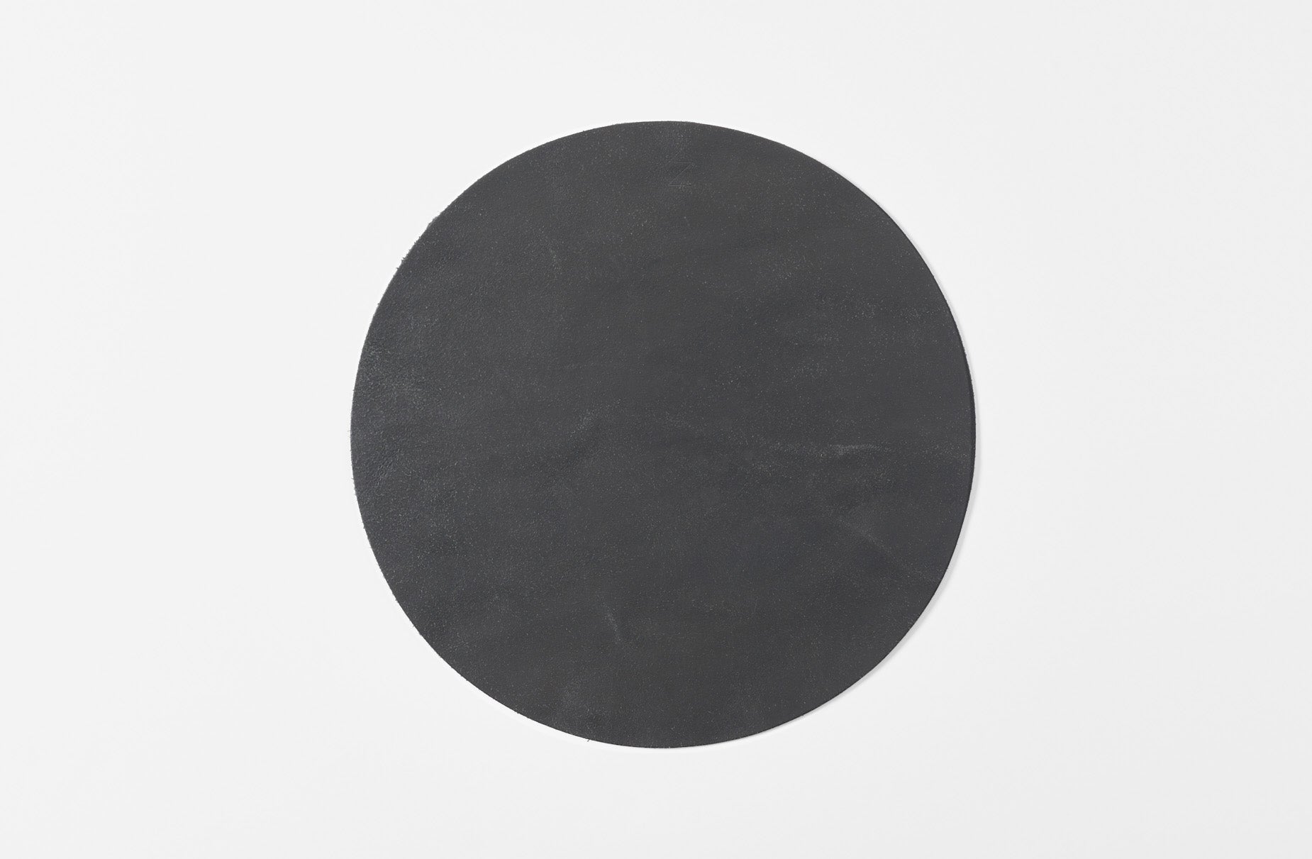 Dot Black Round Leather Placemat