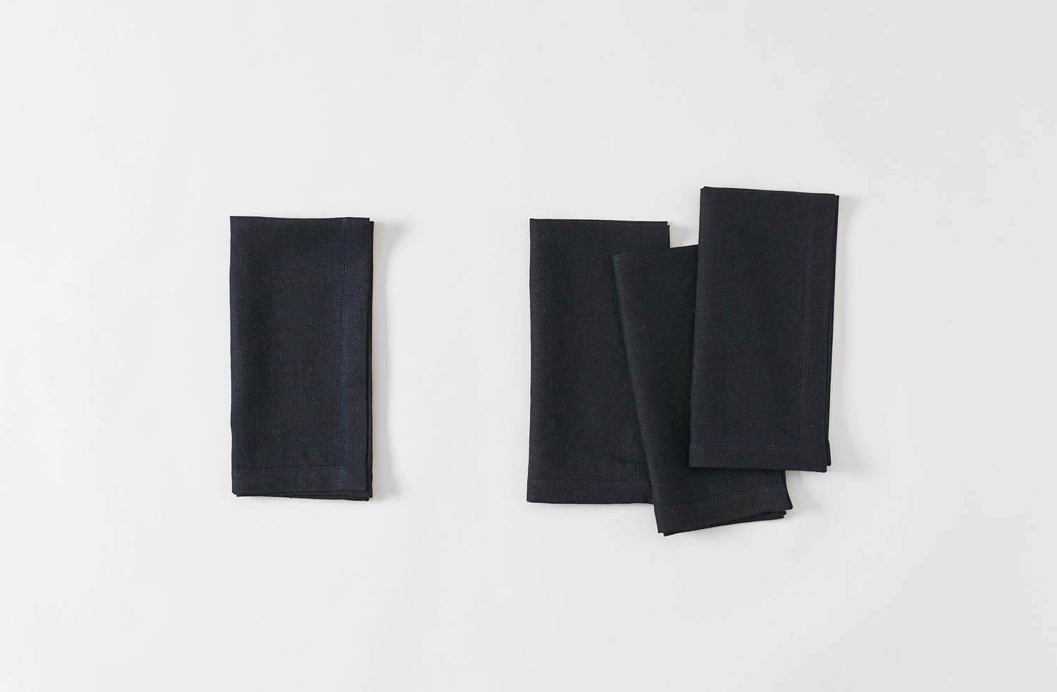 MARCH Black Irish Linen Hemstitch Napkin