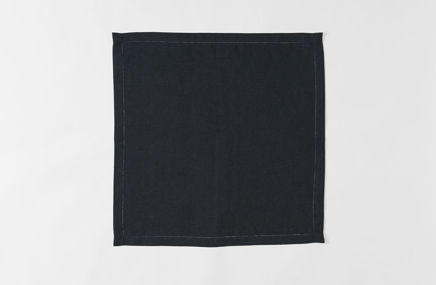 MARCH Black Irish Linen Hemstitch Napkin