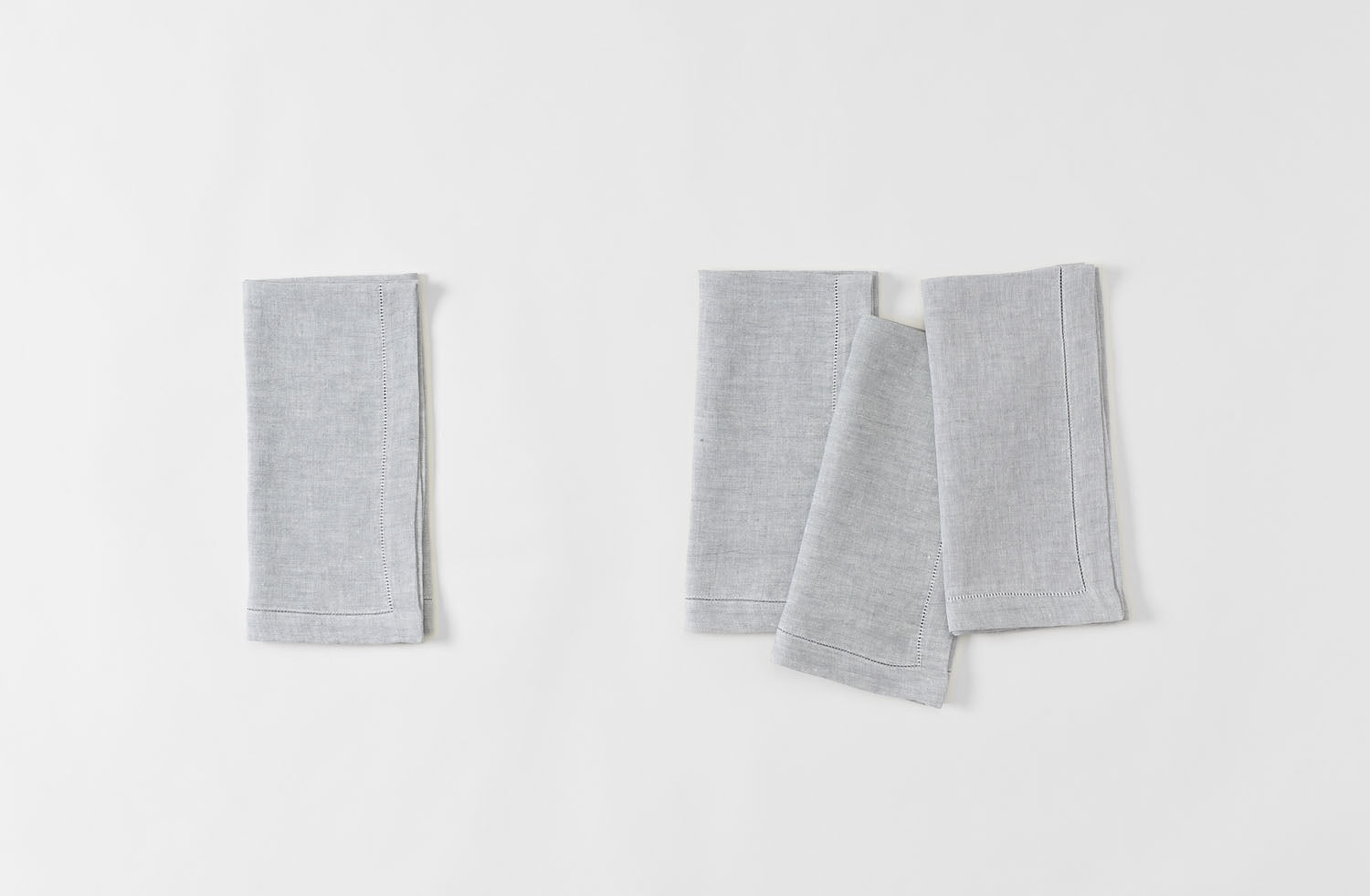 MARCH Silver Irish Linen Hemstitch Napkin