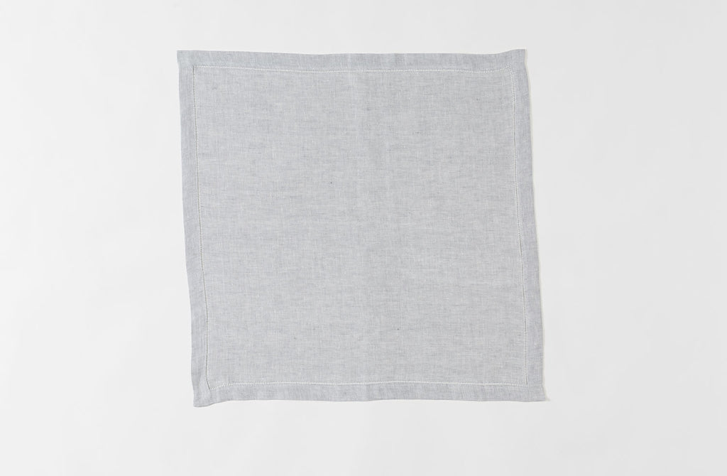 MARCH Silver Irish Linen Hemstitch Napkin