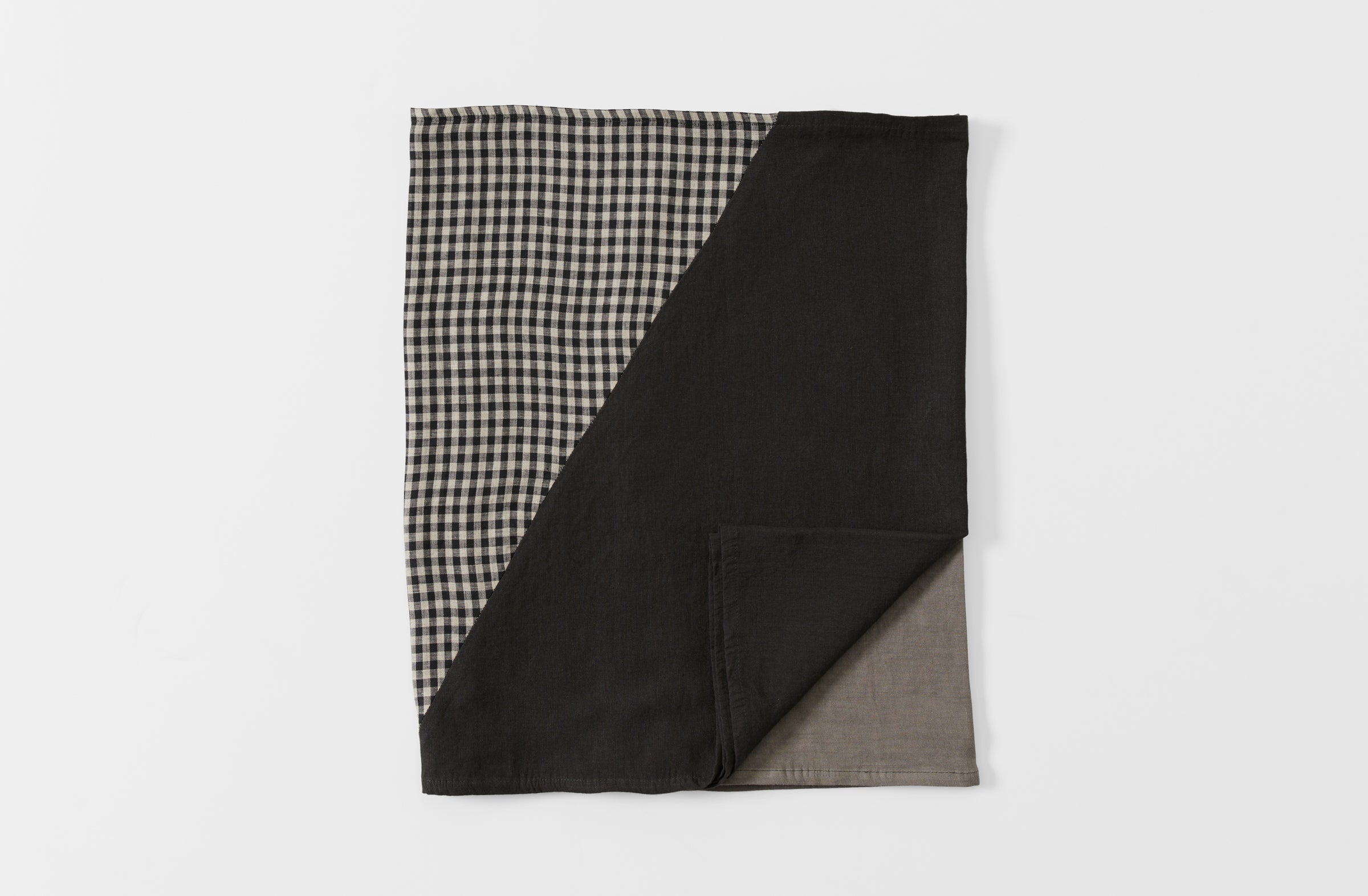 patchwork charcoal runner with flap open