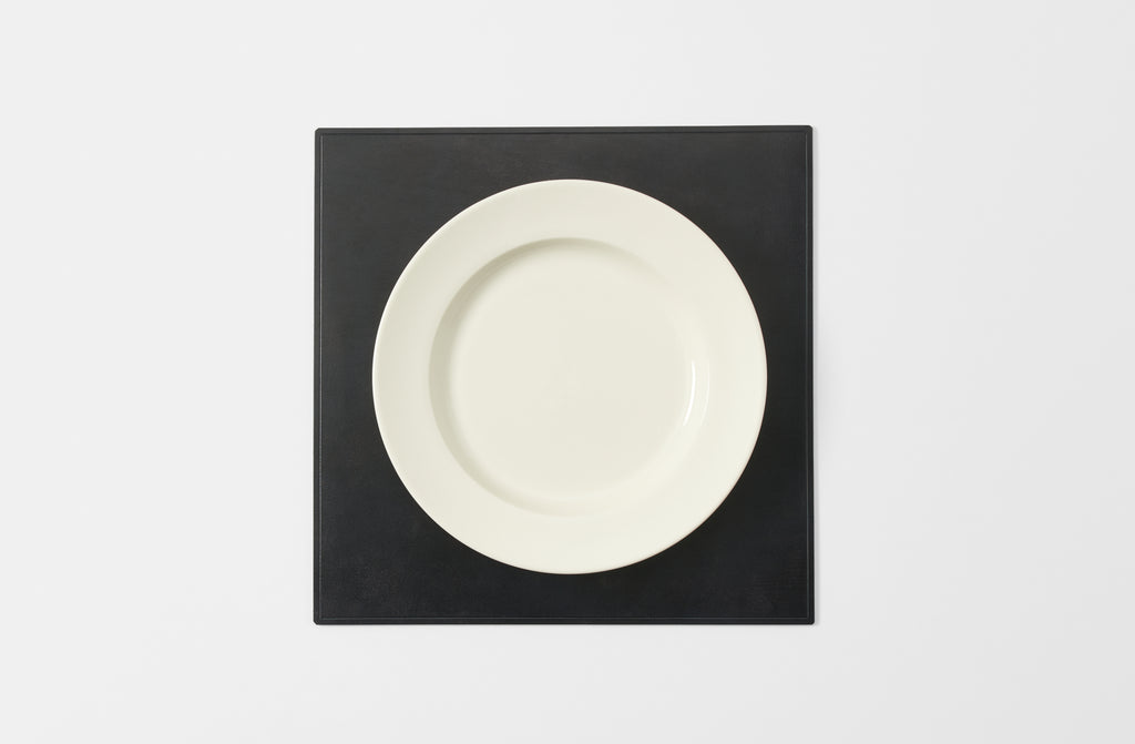Peter Speliopoulos Black Leather Square Placemat
