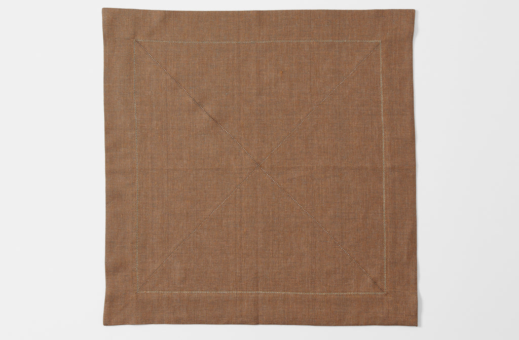 Peter Speliopoulous Chestnut Linen Hemstitch Napkin