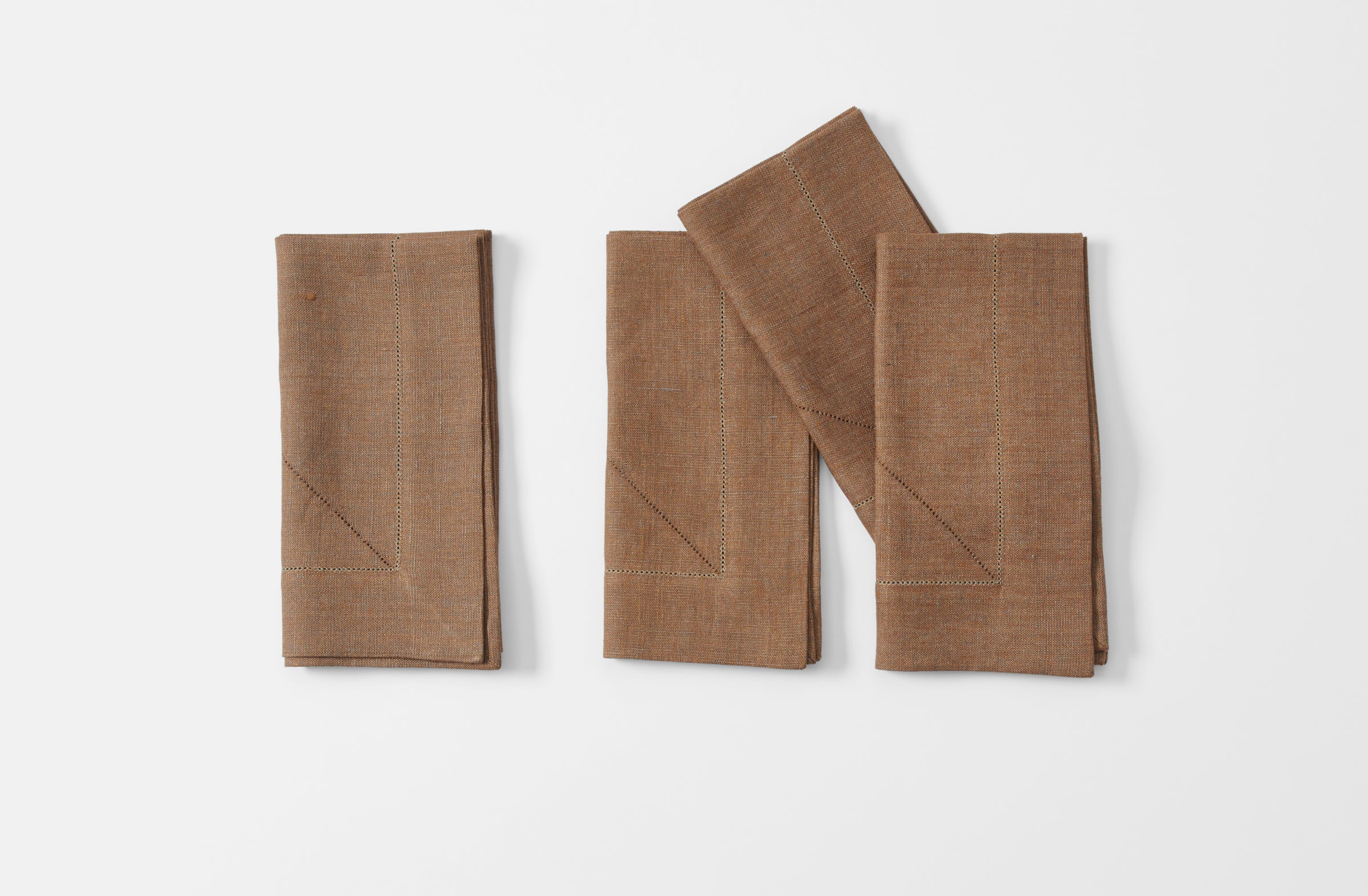 Peter Speliopoulous Chestnut Linen Hemstitch Napkin