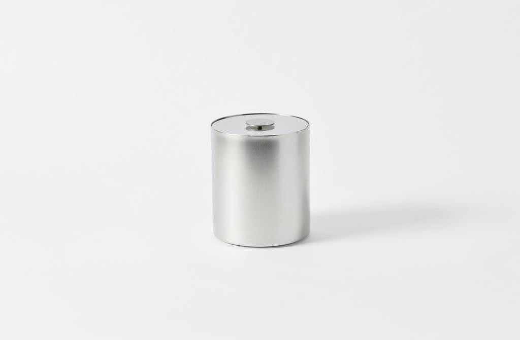 stile pewter steel ice bucket with a matte finish