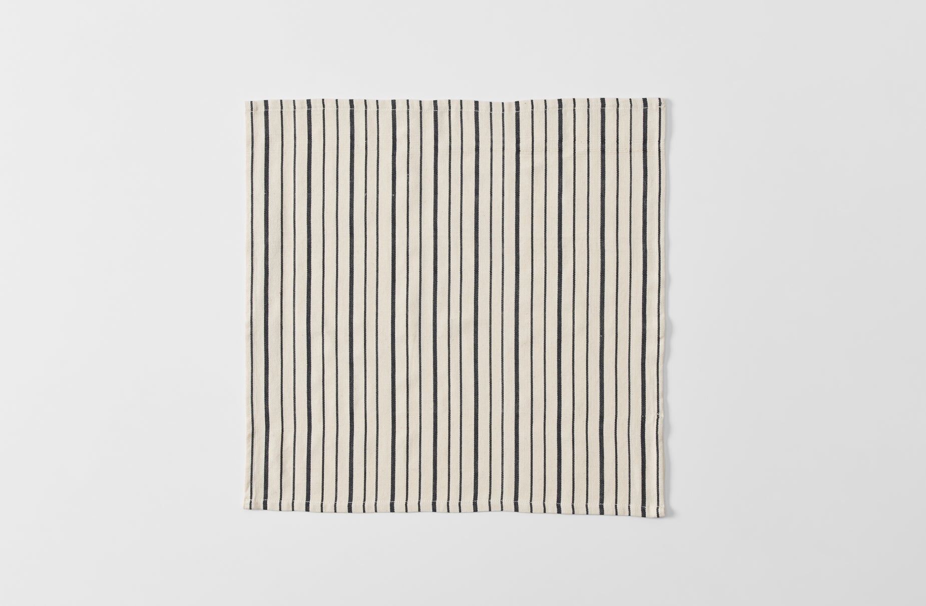 Black and Ecru Variegated Stripe Cotton Napkin