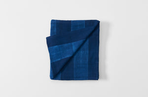 Indigo Block Stripe Tie Dye Tablecloth
