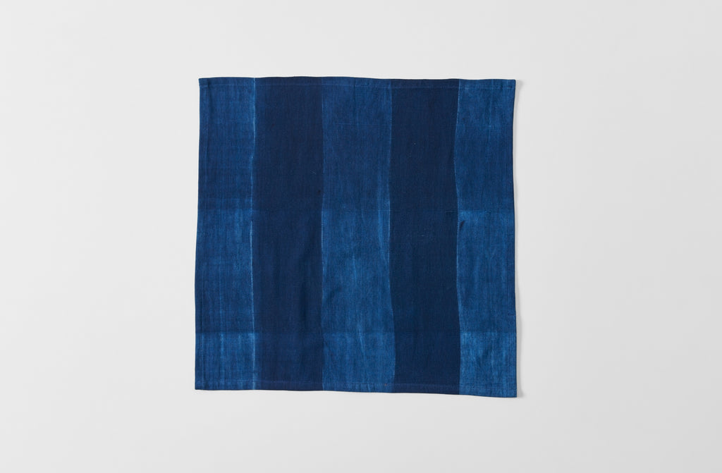 Indigo Block Stripe Tie Dye Napkin