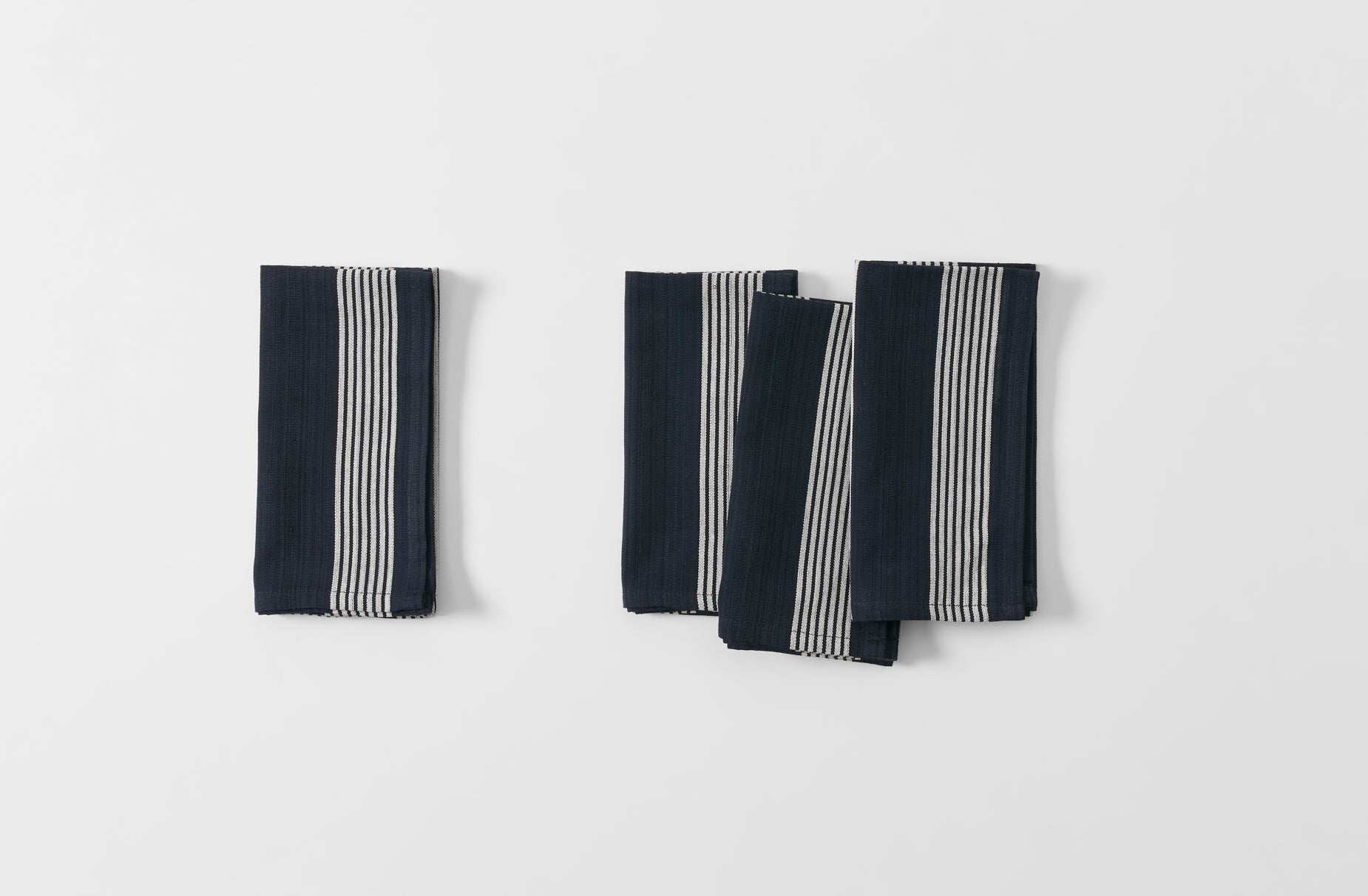Off-White and Black Stripe Cotton Napkin