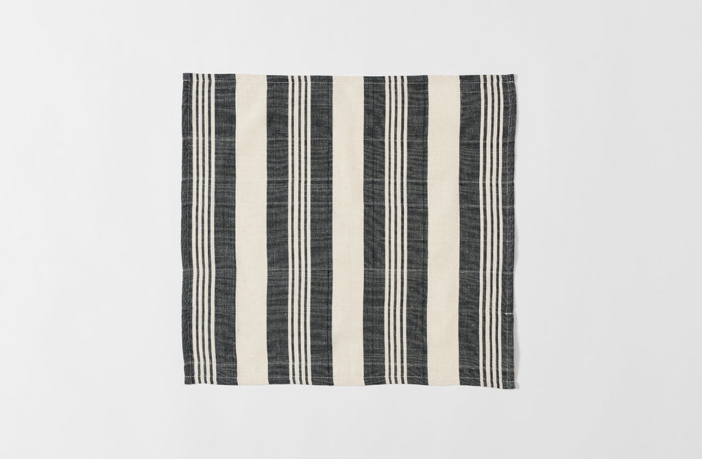 White and Black Wide Stripe Cotton Napkin