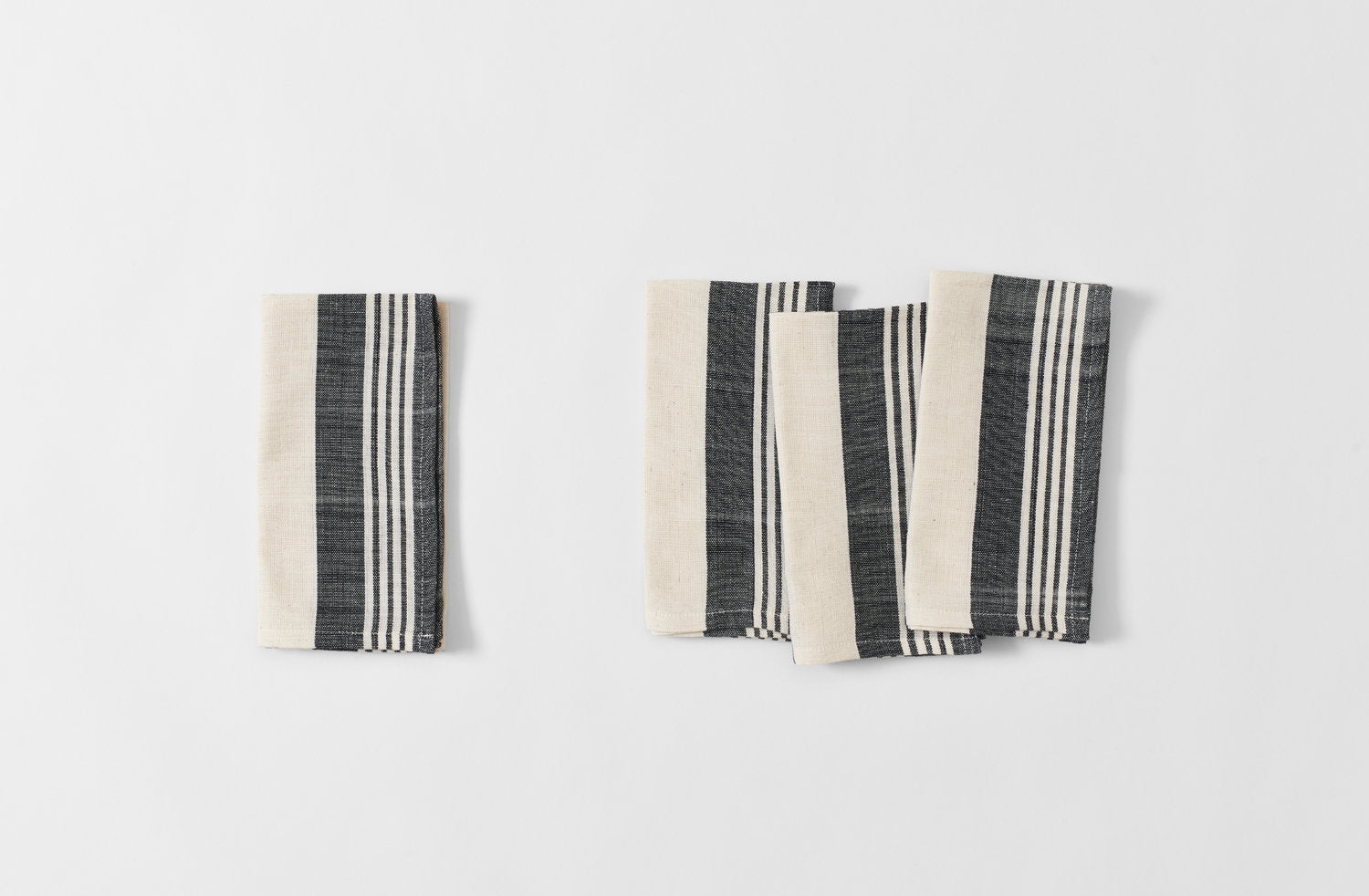 White and Black Wide Stripe Cotton Napkin