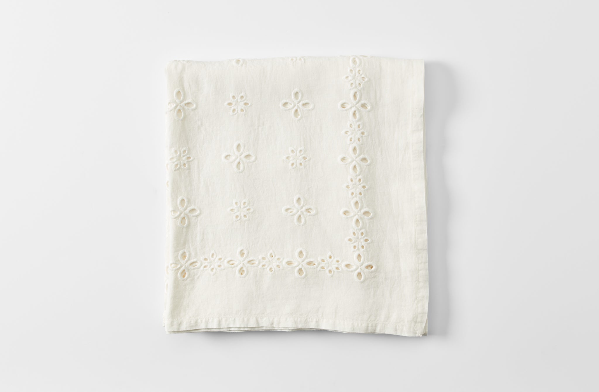 Italian White Sangallo Tablecloth