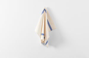 White and Blue Piano Stripe Kitchen Towel