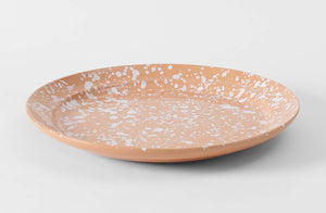 White on Terracotta Splatterware 20.75 Inch Platter