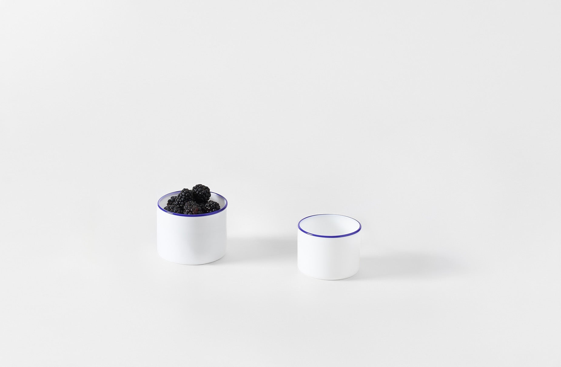 Milk Glass with Navy Rim Cups