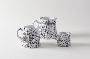 Black on White Splatterware Pitchers