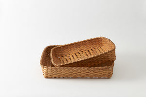 MARCH Black Ash Natural Low Square Basket