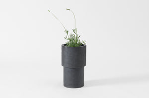 Tall Black Concrete Footed Planter