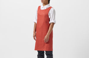 At Work MARCH Rust Linen Cross Back Apron